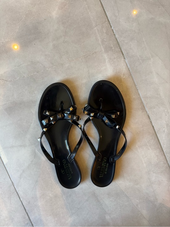 Valentino Shoes - Valentino Black Studded Bow Women’s Sandals